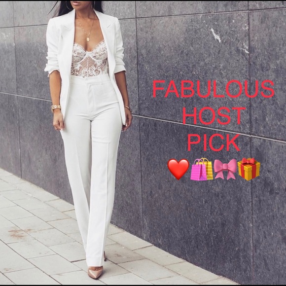 JLUXLABEL Pants - HP Boss Move Power Suit Five Star Women Blazer Set: Comes In cream & in black.